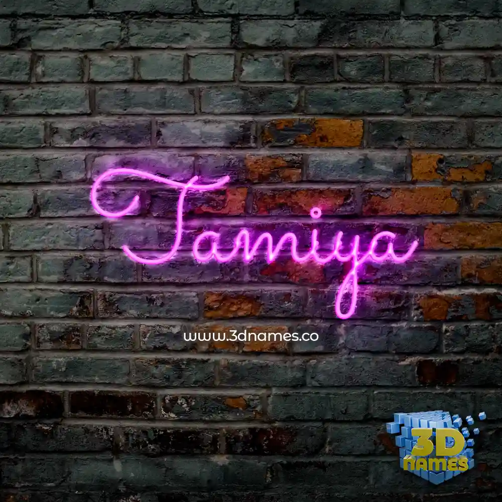 tamiya in Pink Neon style - 3D name wallpaper