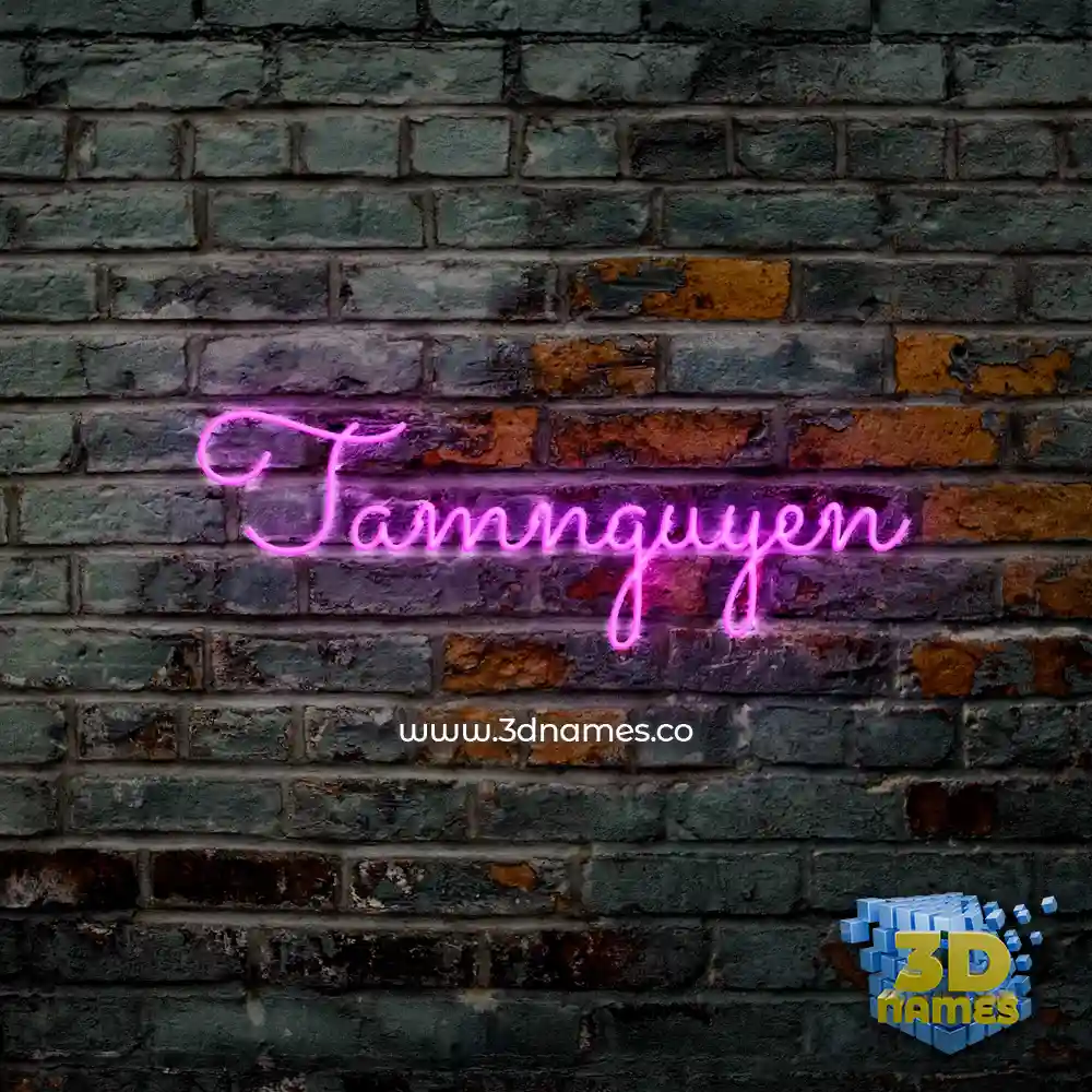 tamnguyen in Pink Neon style - 3D name wallpaper