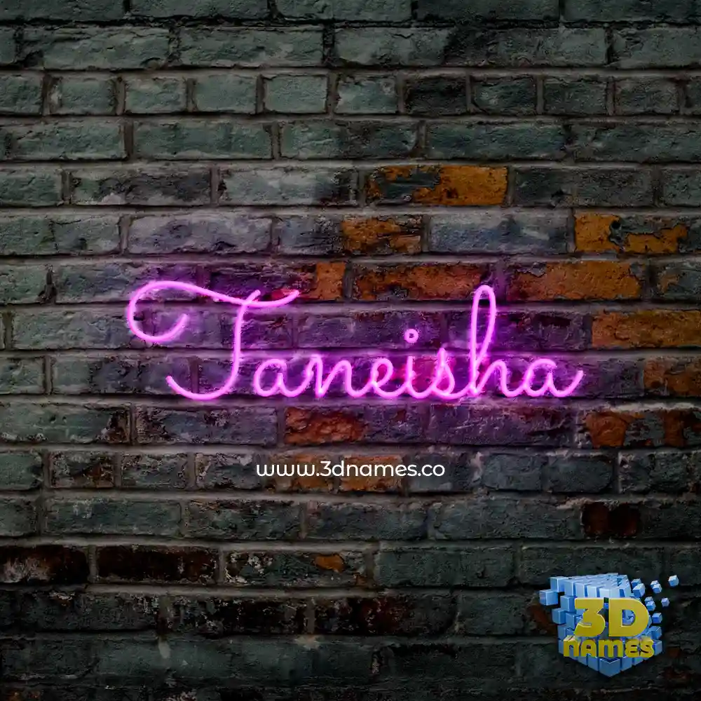 taneisha in Pink Neon style - 3D name wallpaper