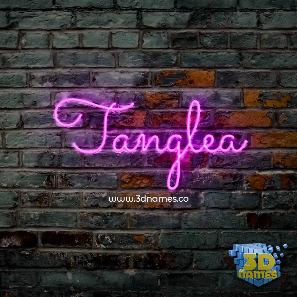 tanglea in Pink Neon style - 3D name wallpaper