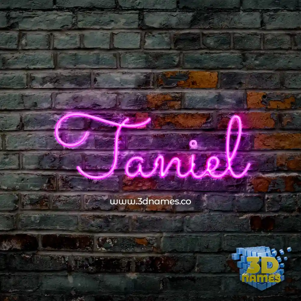 taniel in Pink Neon style - 3D name wallpaper