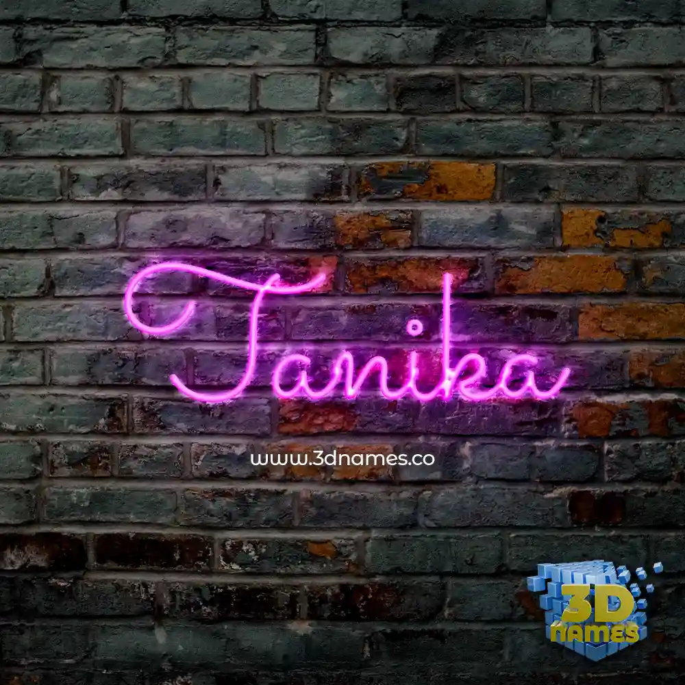 tanika in Pink Neon style - 3D name wallpaper