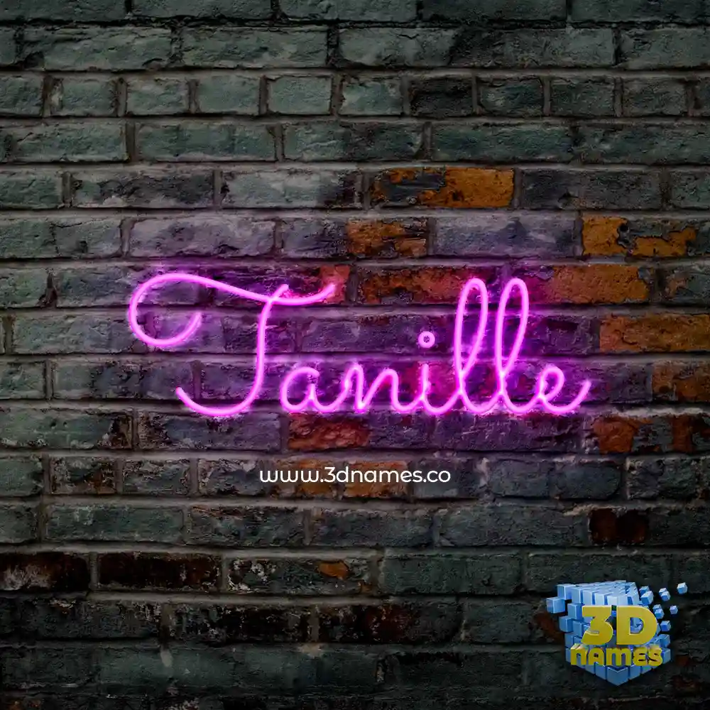 tanille in Pink Neon style - 3D name wallpaper