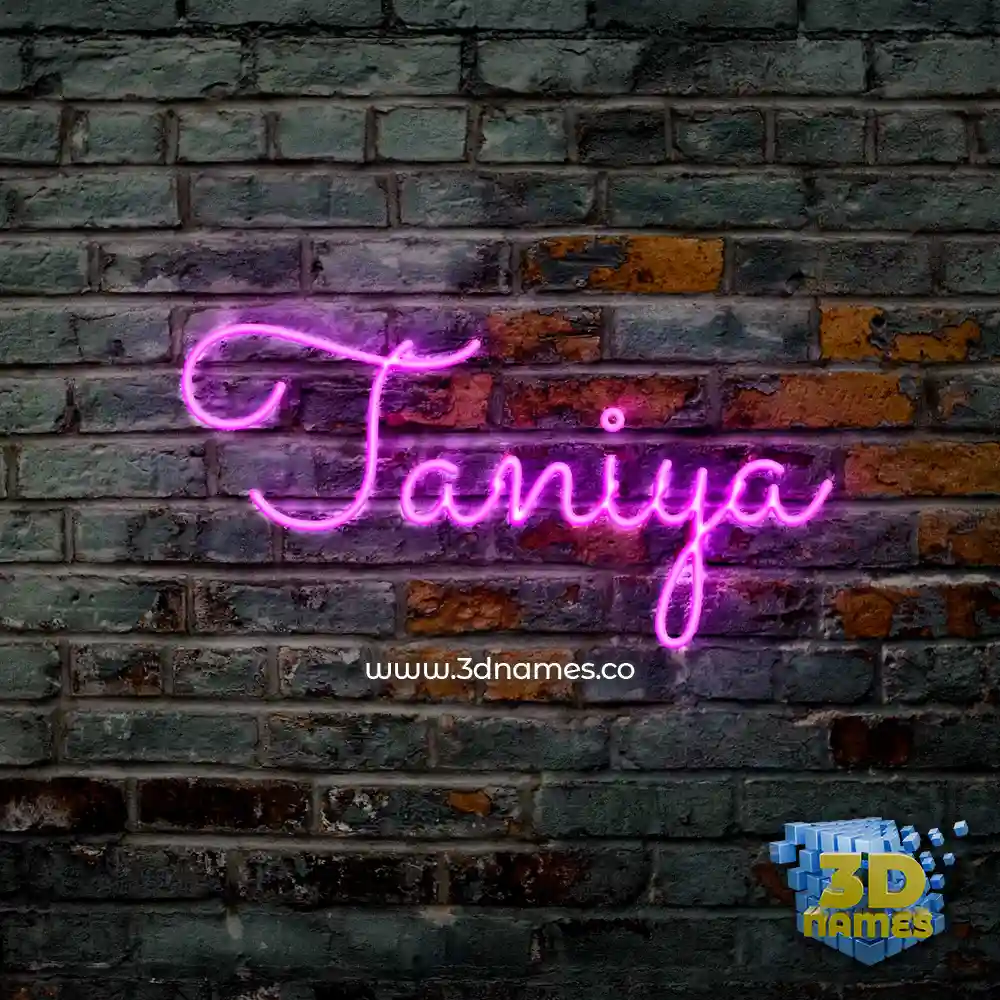 taniya in Pink Neon style - 3D name wallpaper