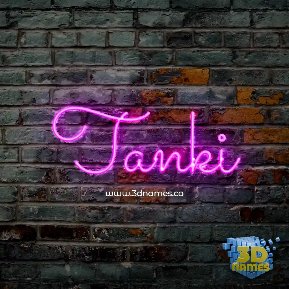 tanki in Pink Neon style - 3D name wallpaper