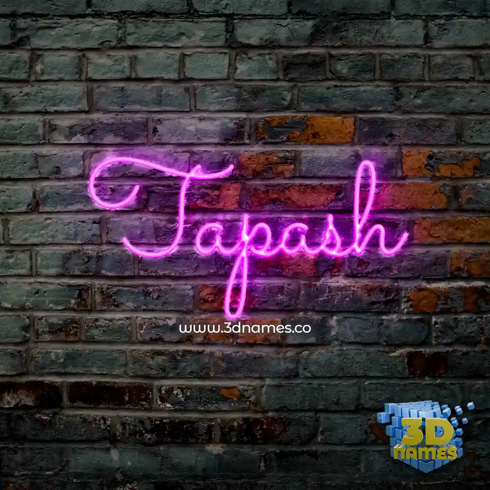 tapash in Pink Neon style - 3D name wallpaper