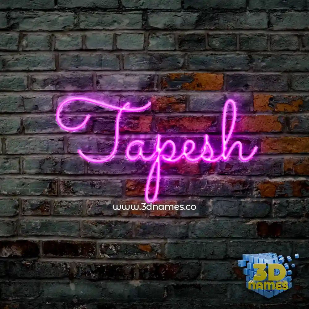tapesh in Pink Neon style - 3D name wallpaper