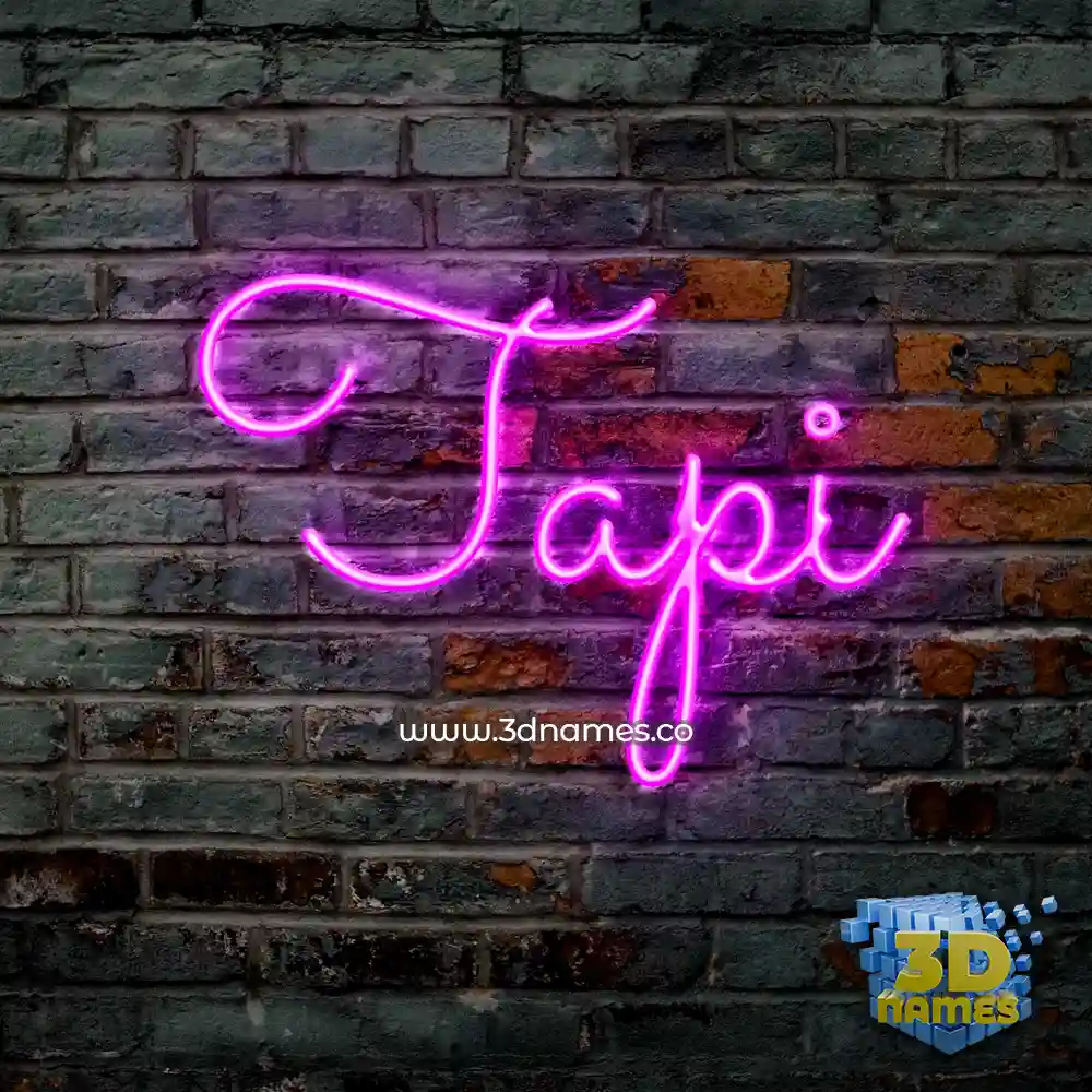 tapi in Pink Neon style - 3D name wallpaper