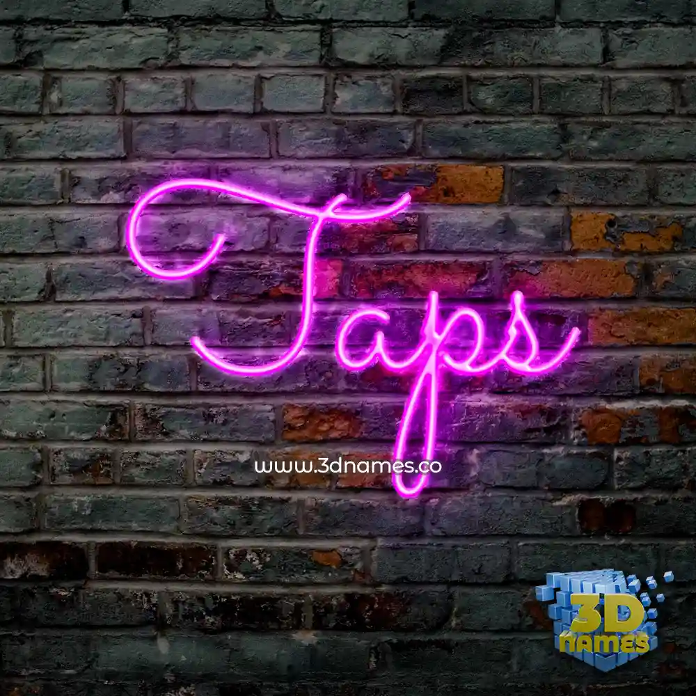taps in Pink Neon style - 3D name wallpaper