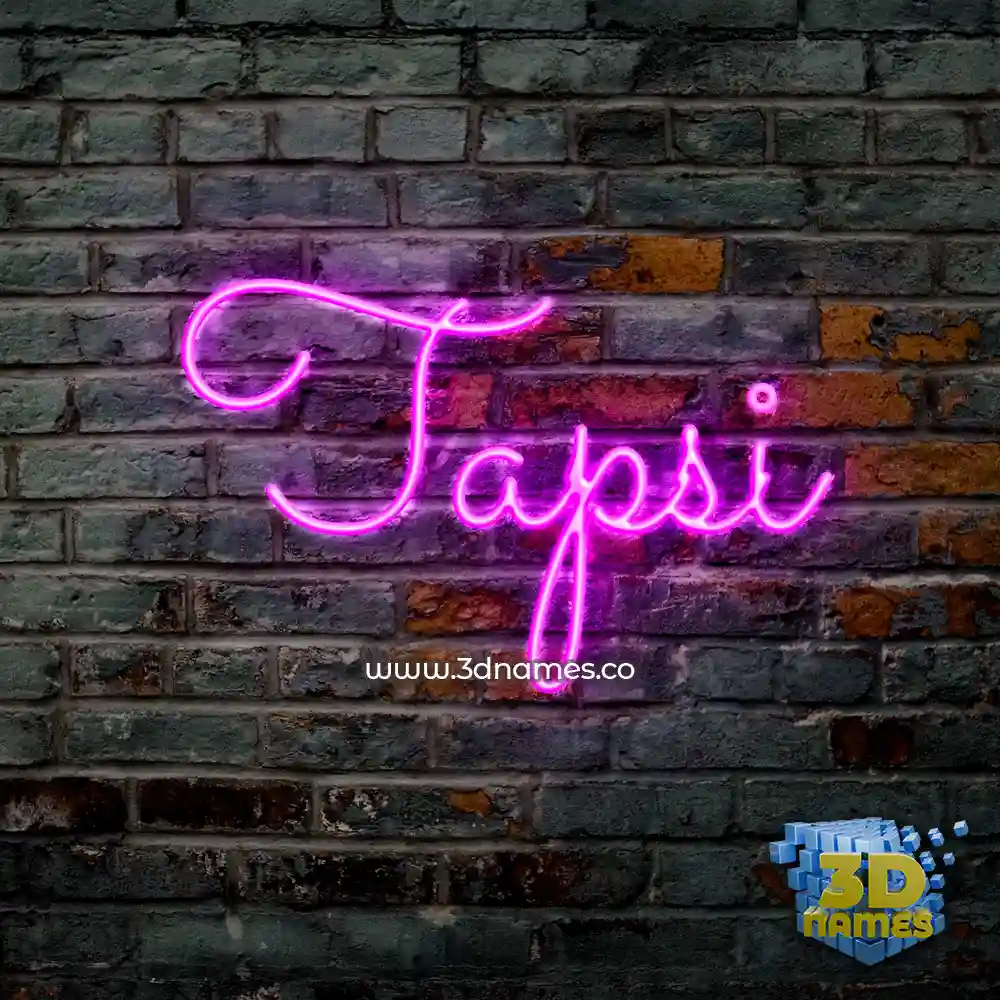 tapsi in Pink Neon style - 3D name wallpaper