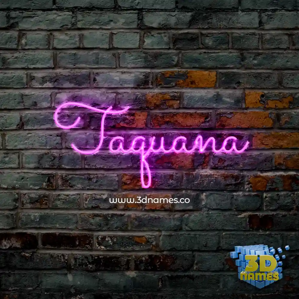 taquana in Pink Neon style - 3D name wallpaper