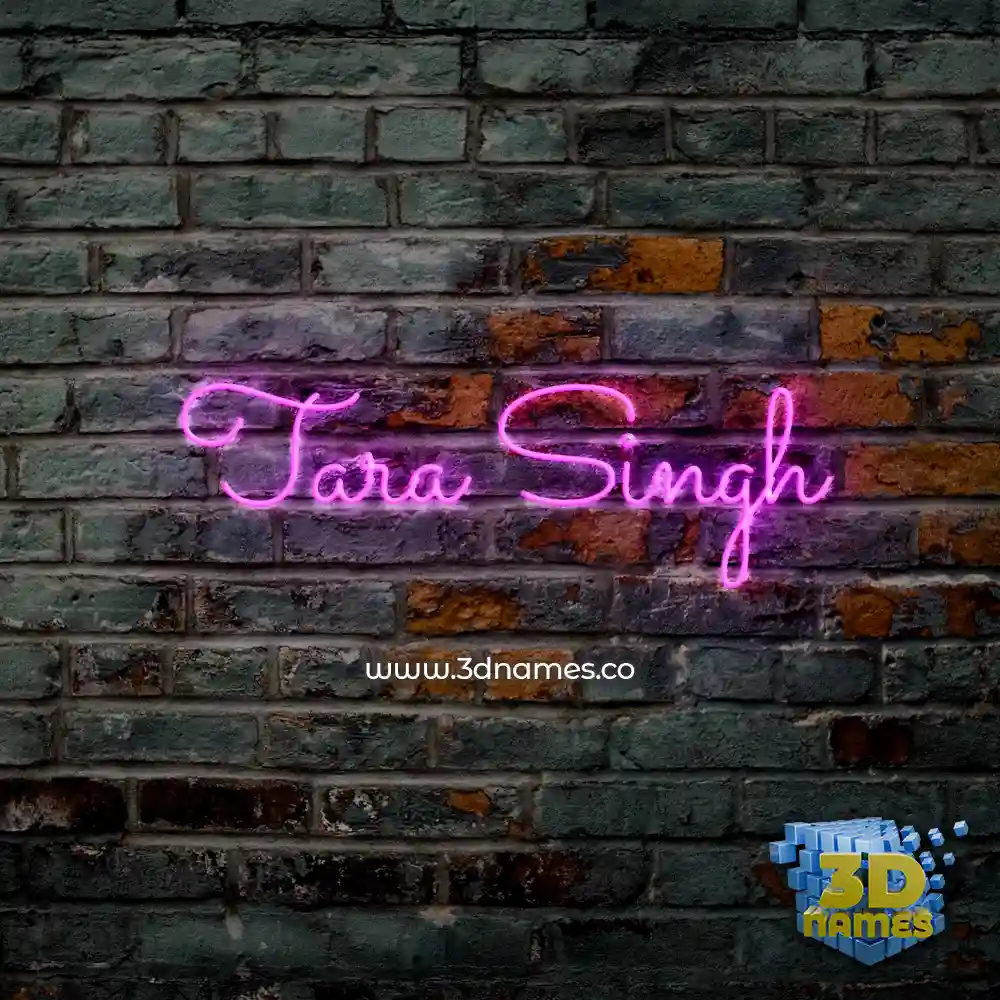 tara singh in Pink Neon style - 3D name wallpaper