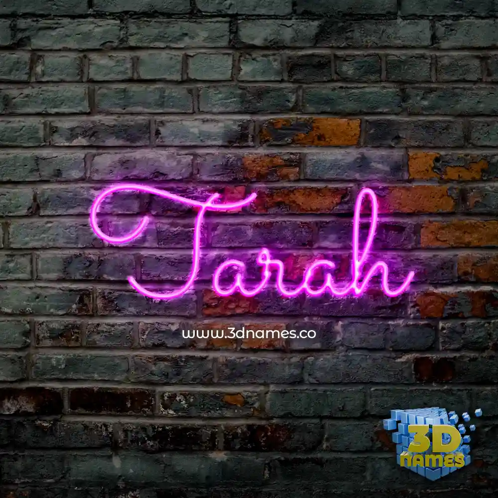 tarah in Pink Neon style - 3D name wallpaper