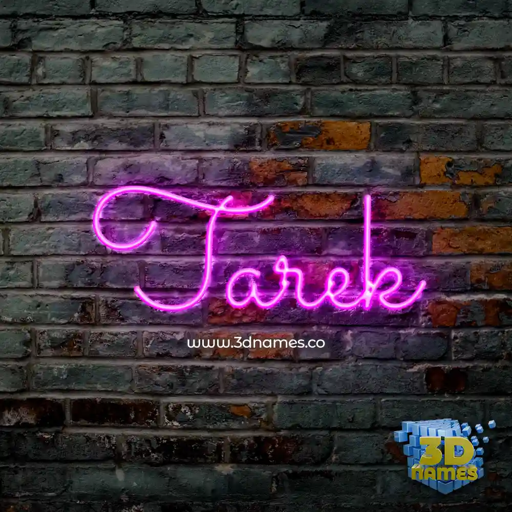 tarek in Pink Neon style - 3D name wallpaper