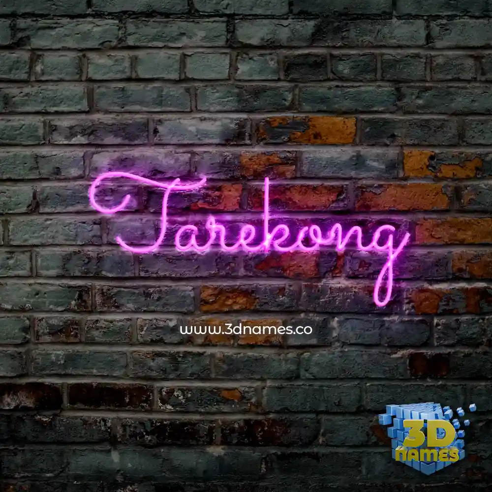tarekong in Pink Neon style - 3D name wallpaper