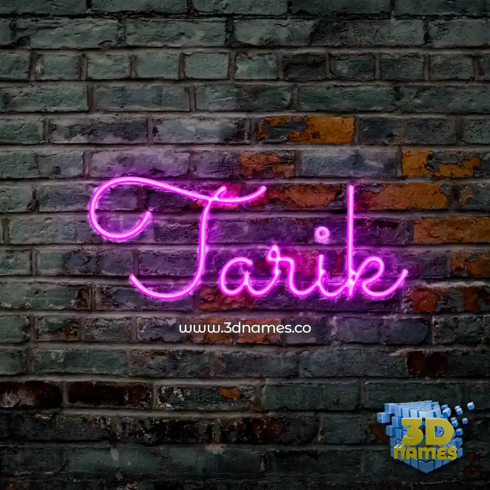 tarik in Pink Neon style - 3D name wallpaper