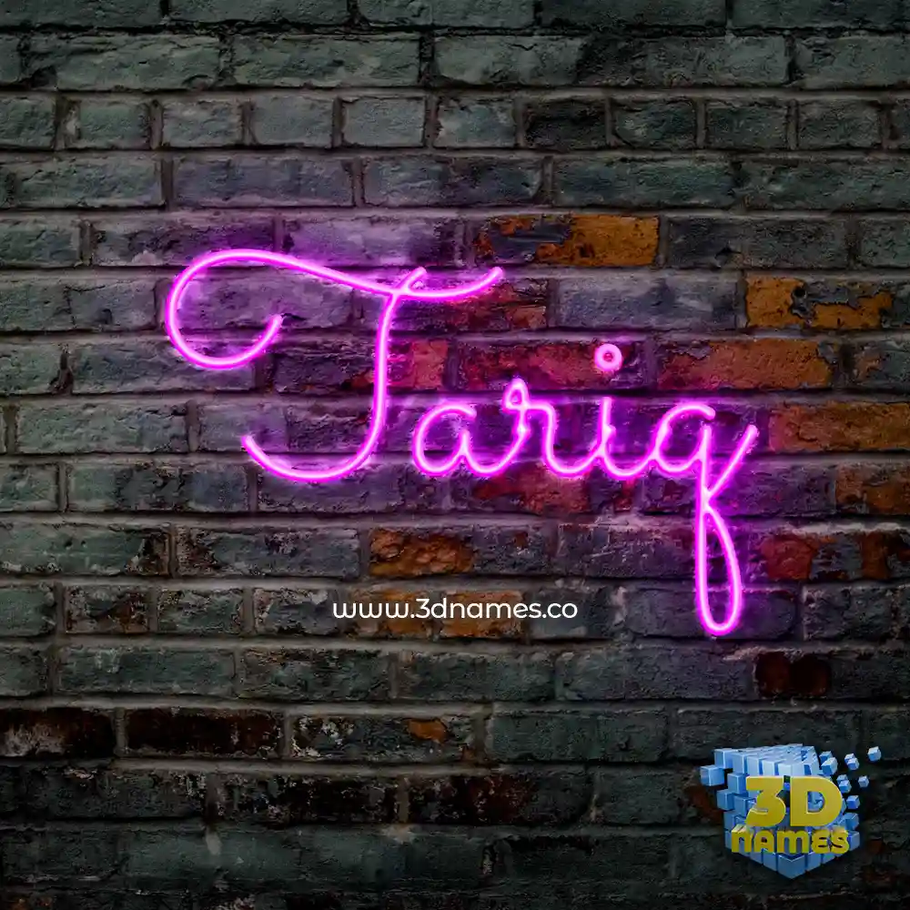tariq in Pink Neon style - 3D name wallpaper