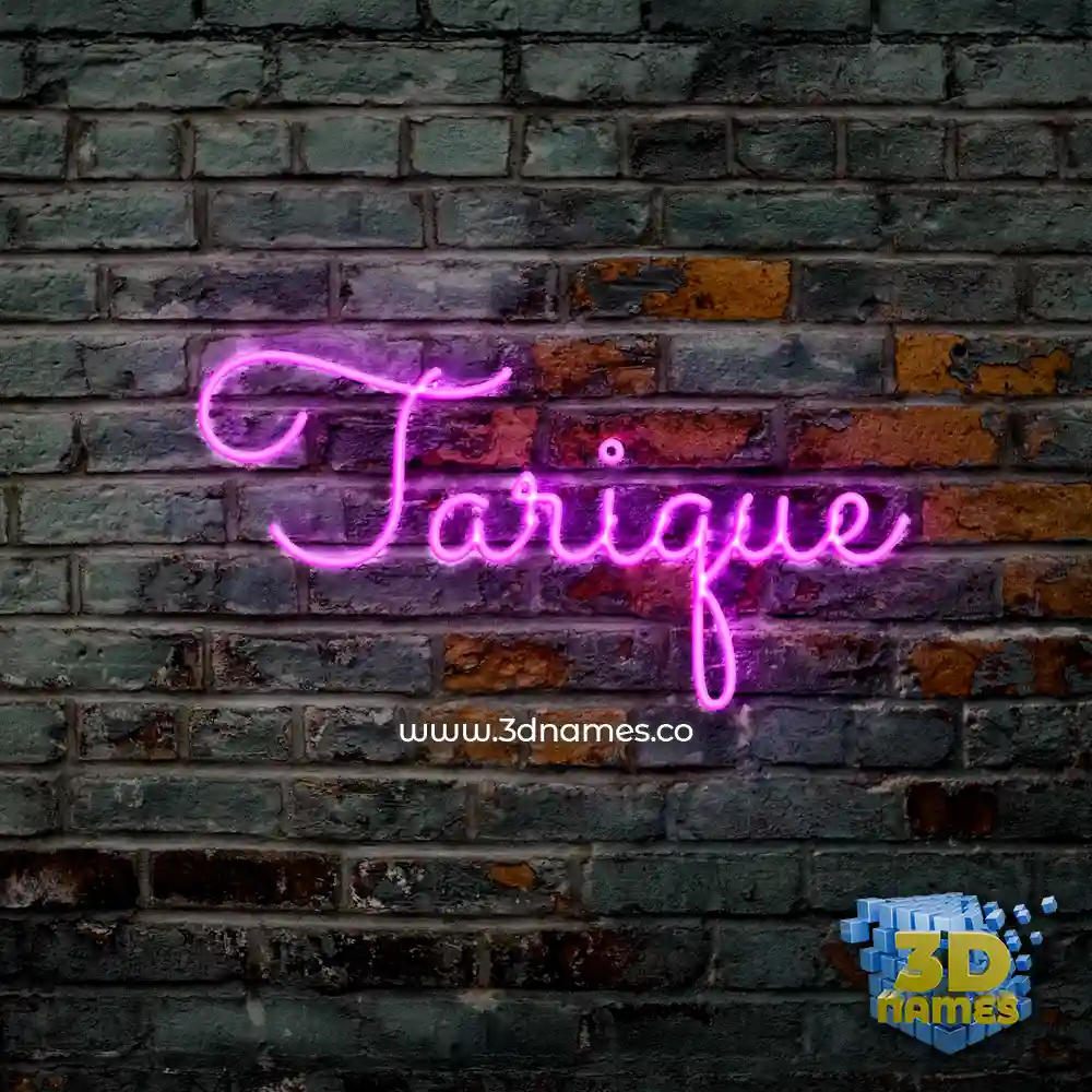 tarique in Pink Neon style - 3D name wallpaper