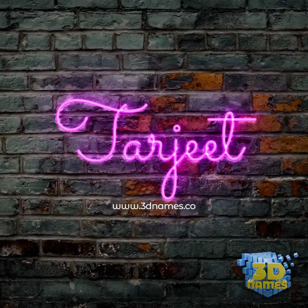 tarjeet in Pink Neon style - 3D name wallpaper