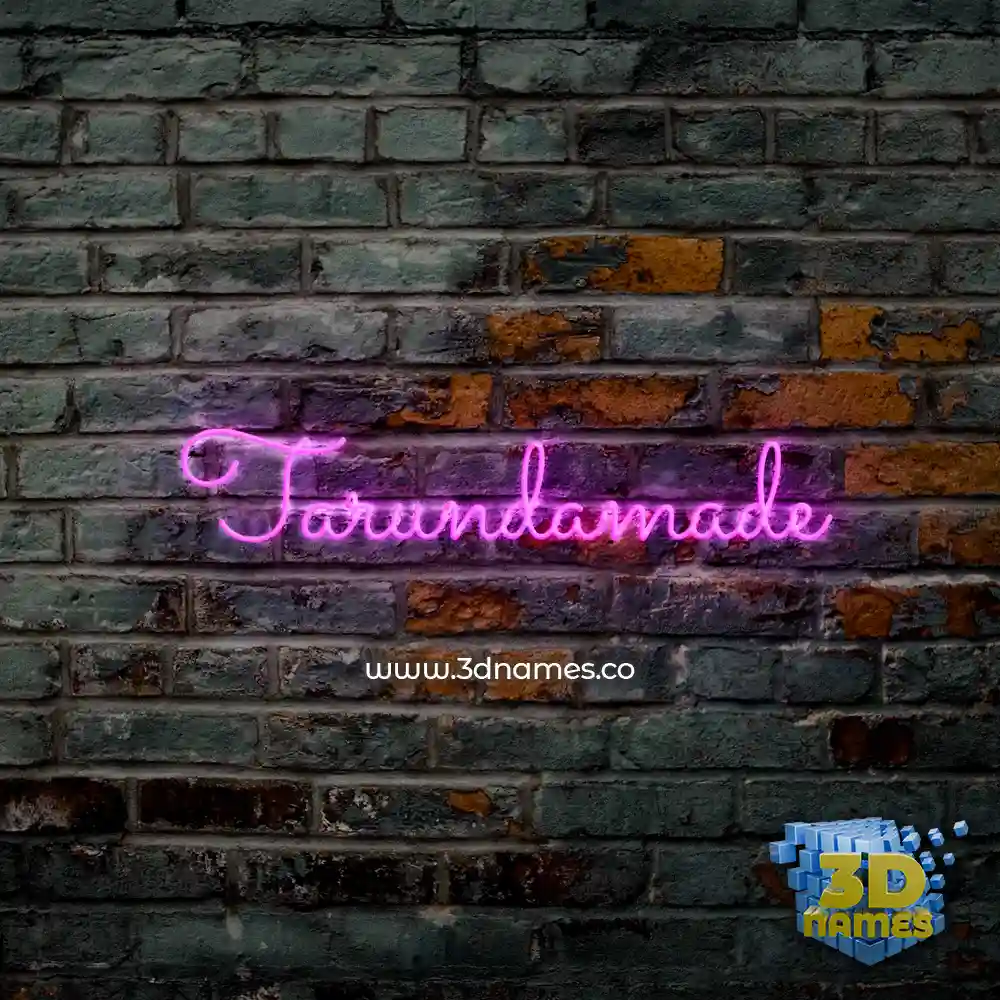 tarundamade in Pink Neon style - 3D name wallpaper