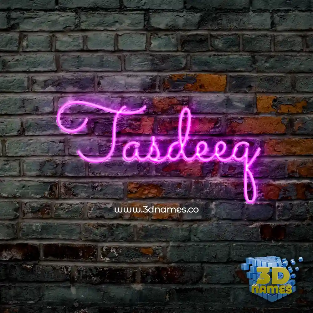 tasdeeq in Pink Neon style - 3D name wallpaper