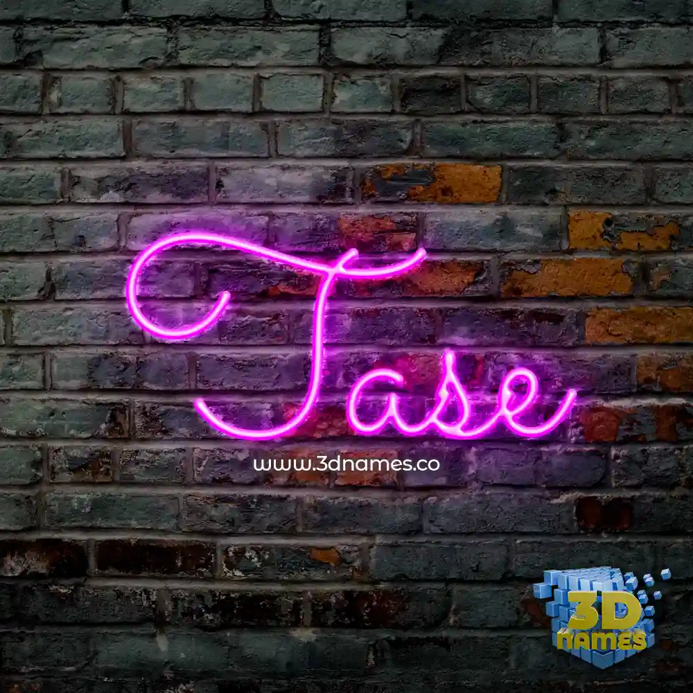 tase in Pink Neon style - 3D name wallpaper