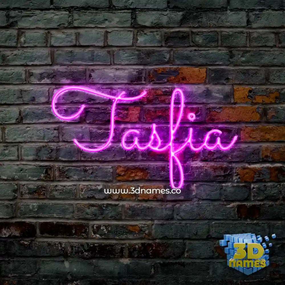 tasfia in Pink Neon style - 3D name wallpaper