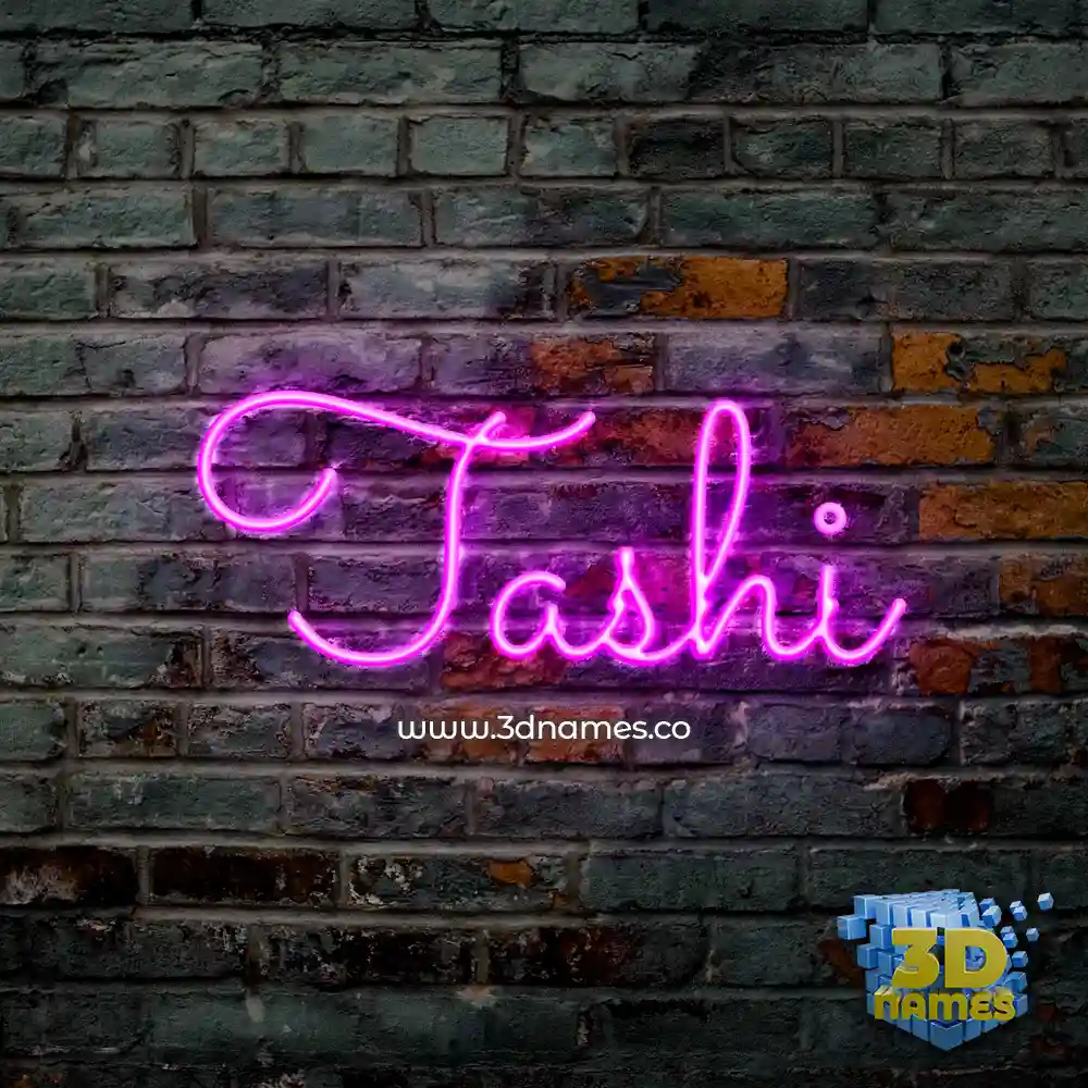 tashi in Pink Neon style - 3D name wallpaper