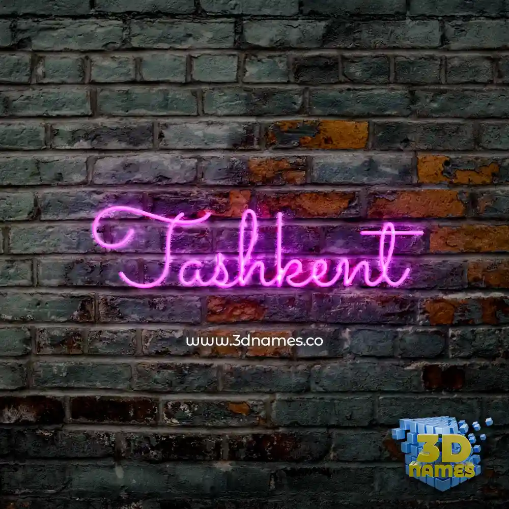 tashkent in Pink Neon style - 3D name wallpaper