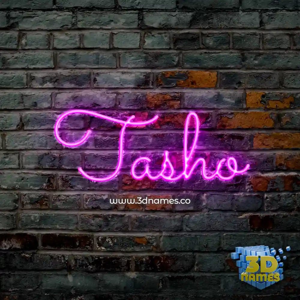 tasho in Pink Neon style - 3D name wallpaper