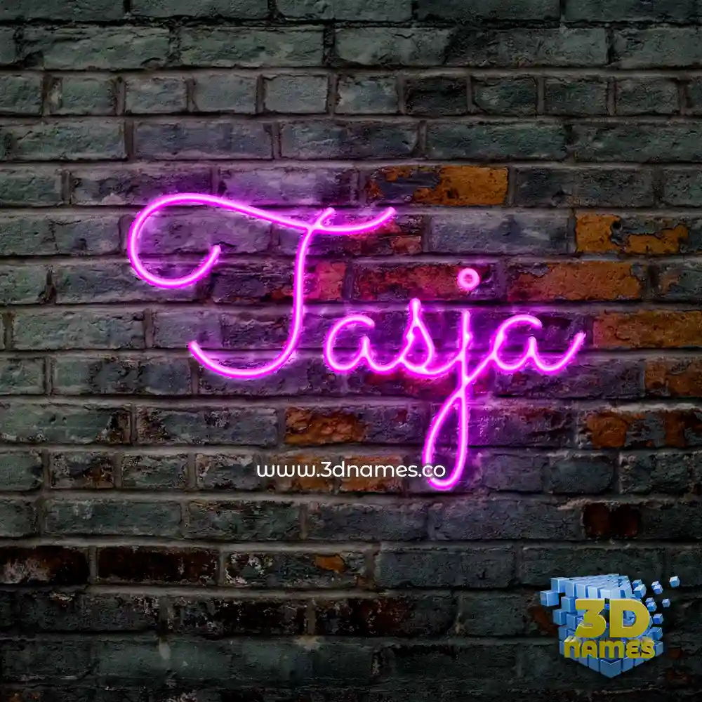 tasja in Pink Neon style - 3D name wallpaper