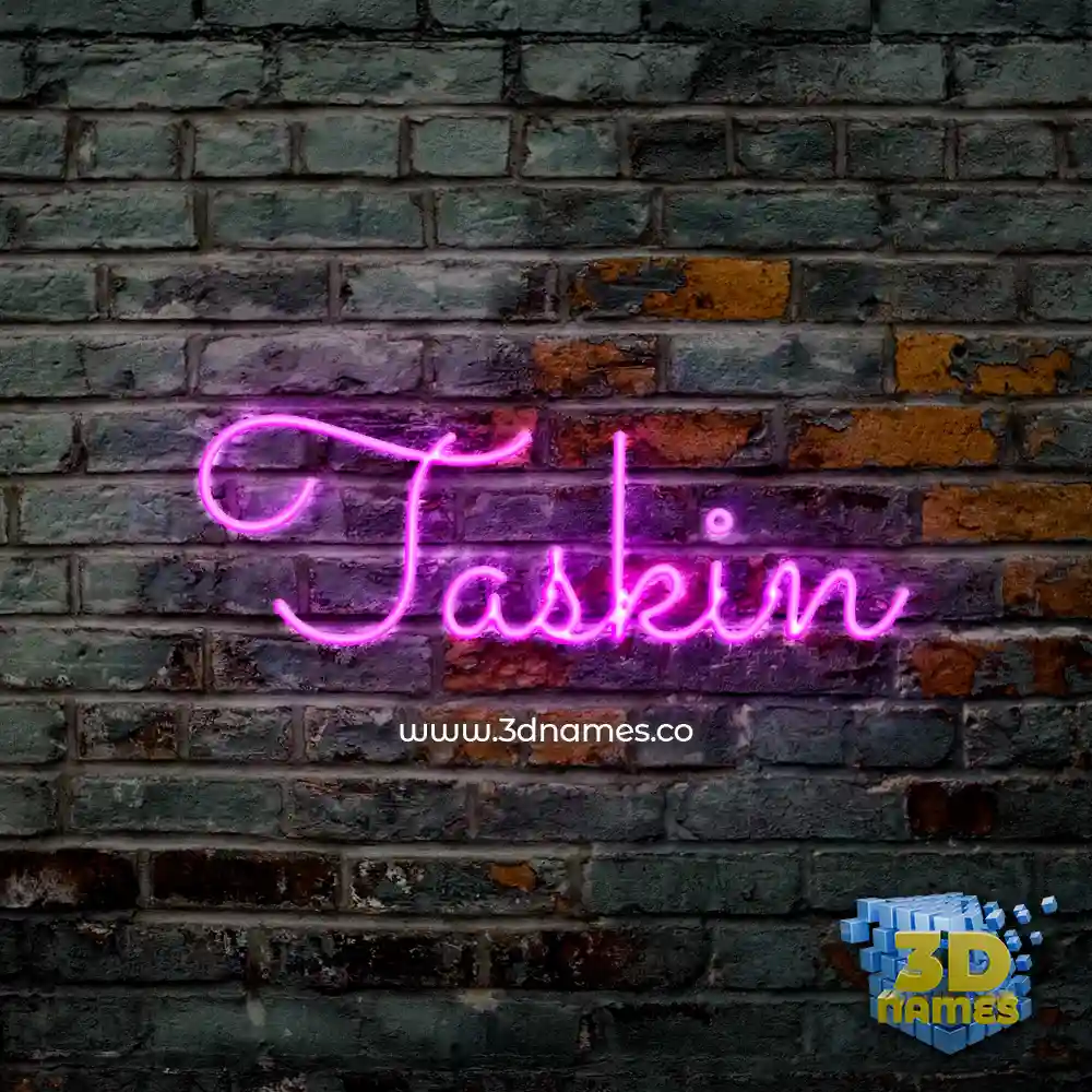 taskin in Pink Neon style - 3D name wallpaper