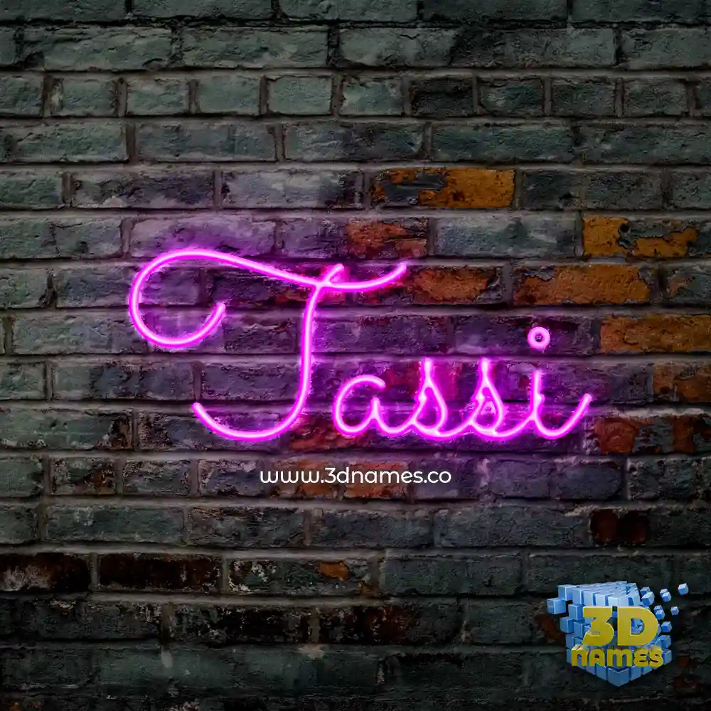tassi in Pink Neon style - 3D name wallpaper
