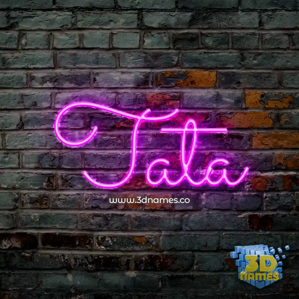 tata in Pink Neon style - 3D name wallpaper
