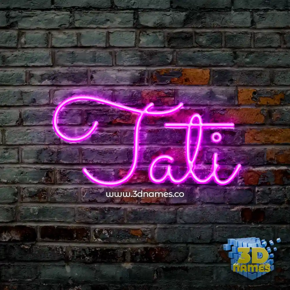 tati in Pink Neon style - 3D name wallpaper