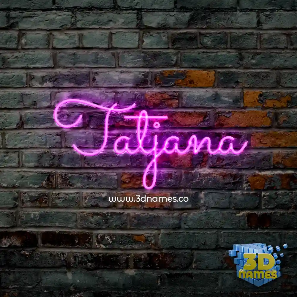 tatjana in Pink Neon style - 3D name wallpaper