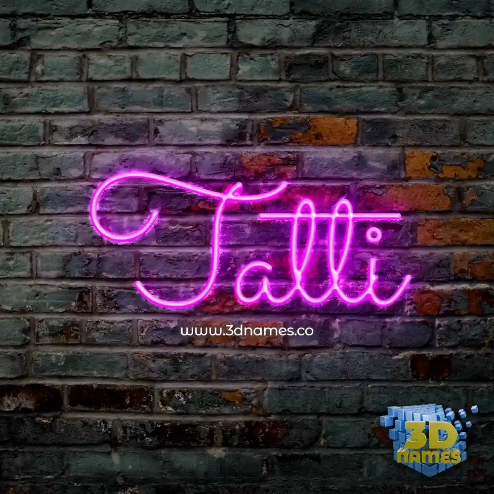 tatti in Pink Neon style - 3D name wallpaper