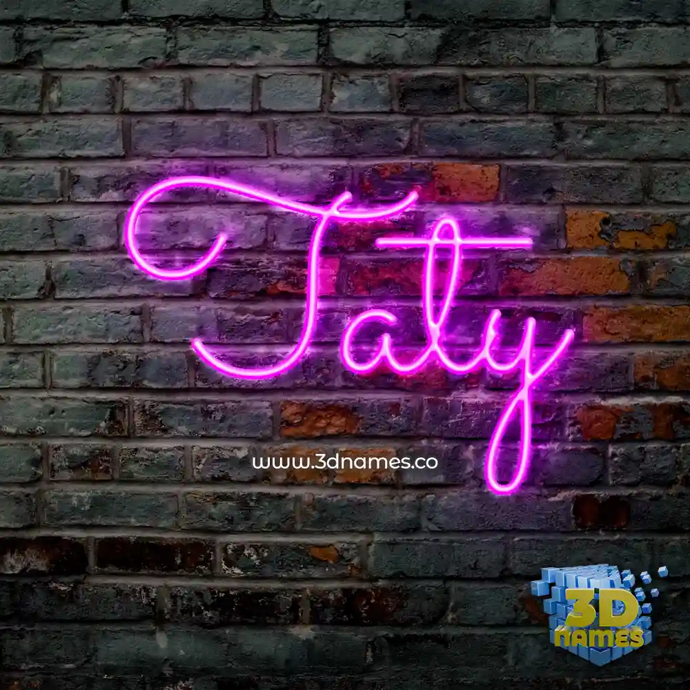 taty in Pink Neon style - 3D name wallpaper