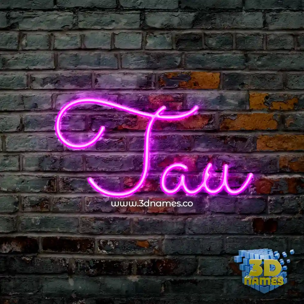 tau in Pink Neon style - 3D name wallpaper