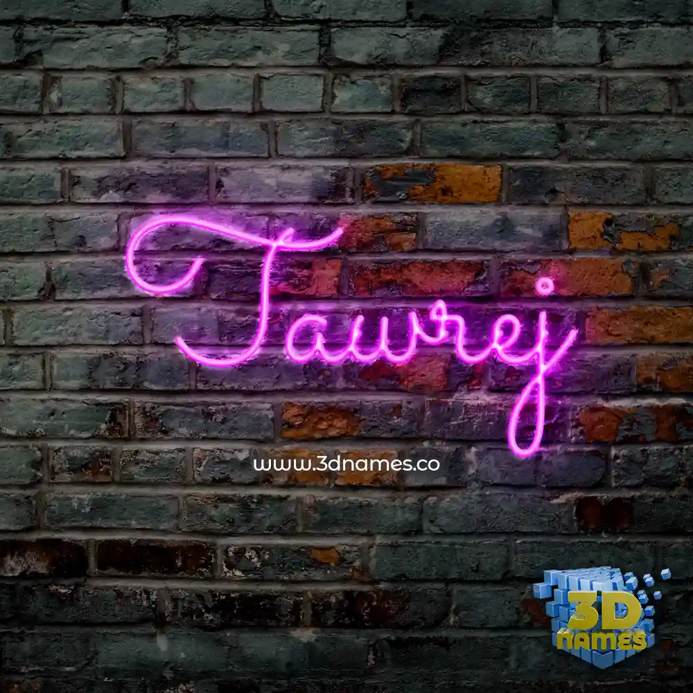 tawrej in Pink Neon style - 3D name wallpaper