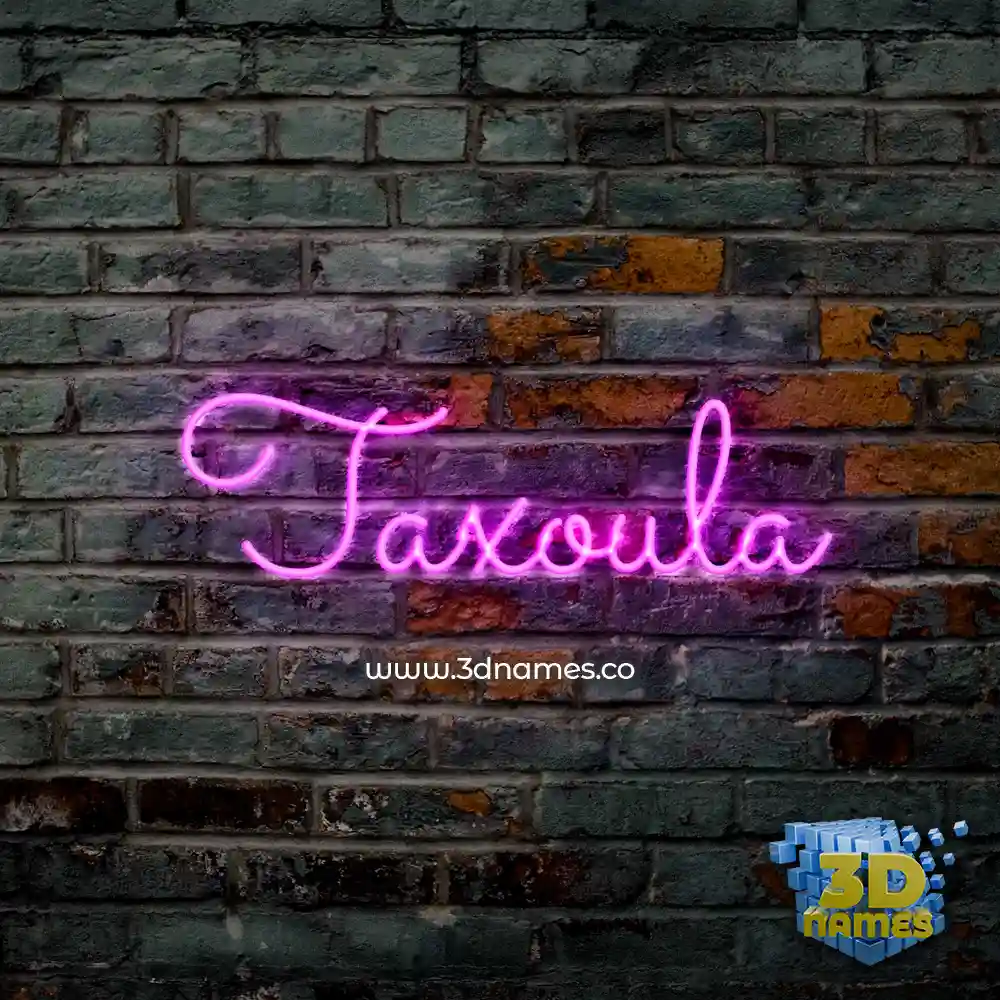 taxoula in Pink Neon style - 3D name wallpaper