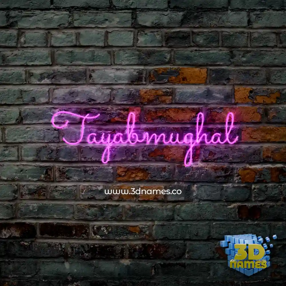 tayabmughal in Pink Neon style - 3D name wallpaper