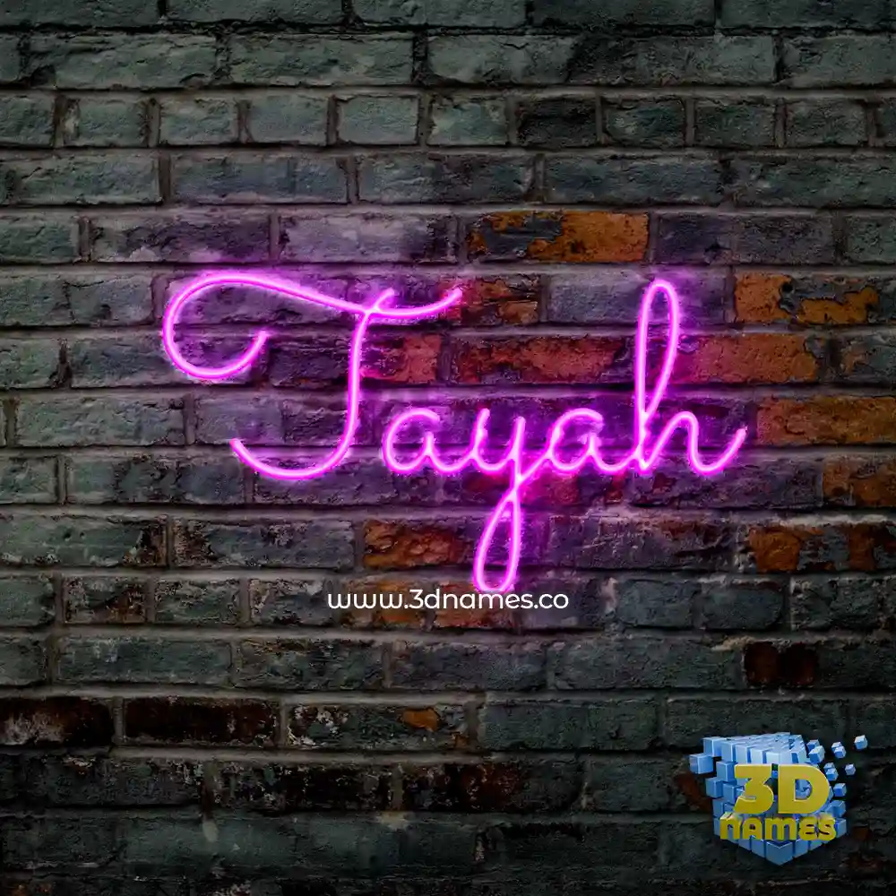 tayah in Pink Neon style - 3D name wallpaper
