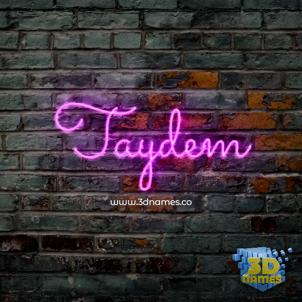 taydem in Pink Neon style - 3D name wallpaper