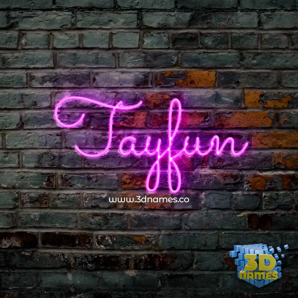 tayfun in Pink Neon style - 3D name wallpaper