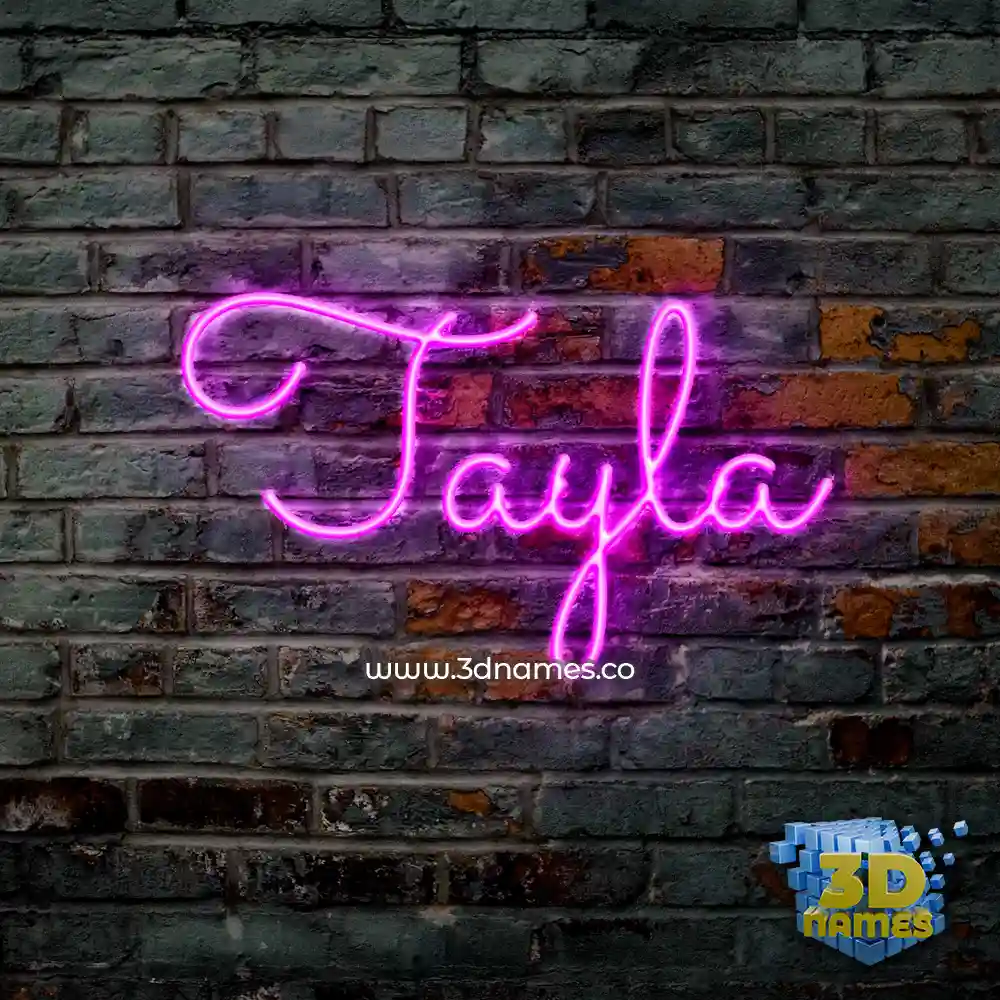 tayla in Pink Neon style - 3D name wallpaper