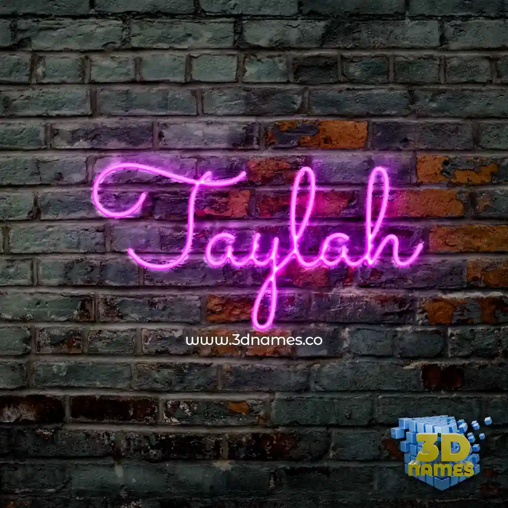 taylah in Pink Neon style - 3D name wallpaper