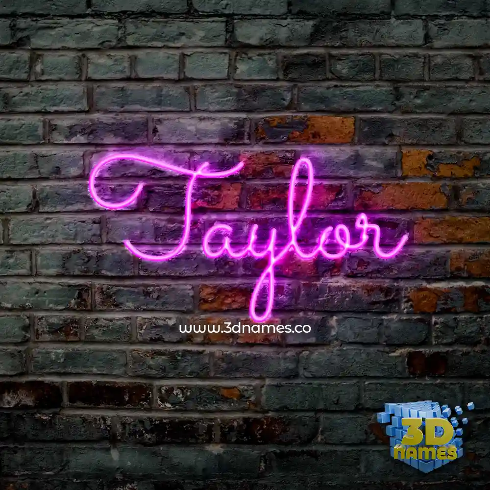taylor in Pink Neon style - 3D name wallpaper