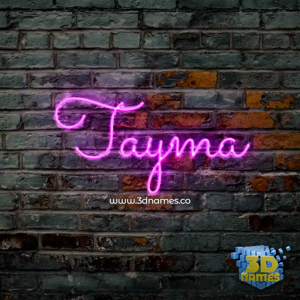 tayma in Pink Neon style - 3D name wallpaper