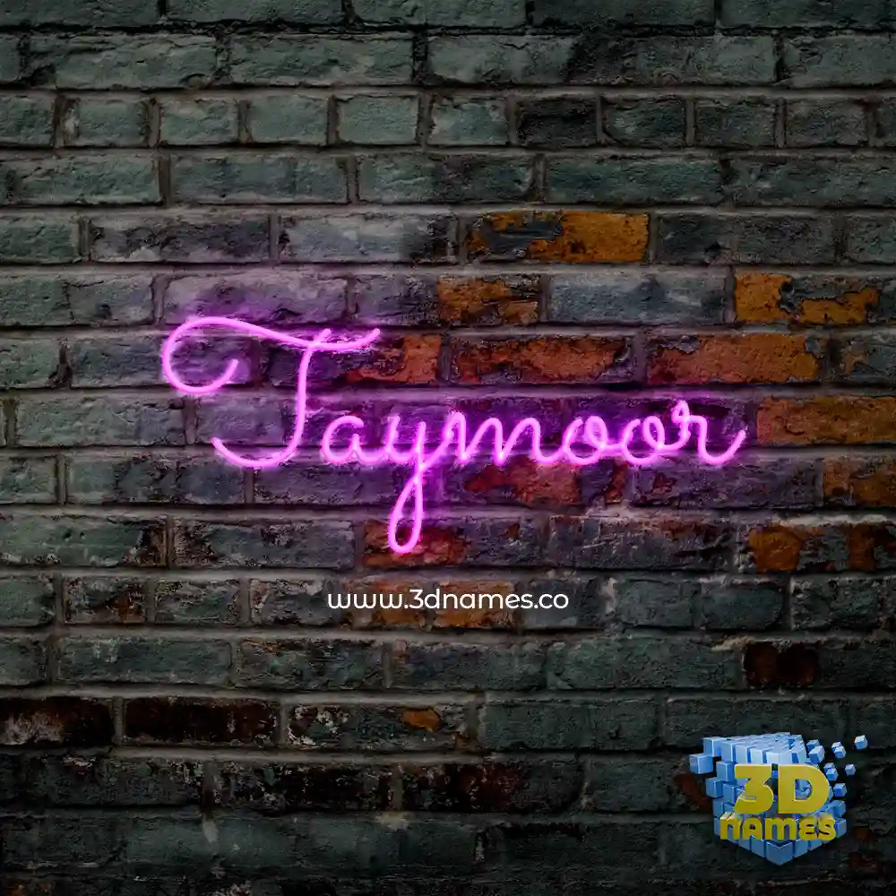 taymoor in Pink Neon style - 3D name wallpaper
